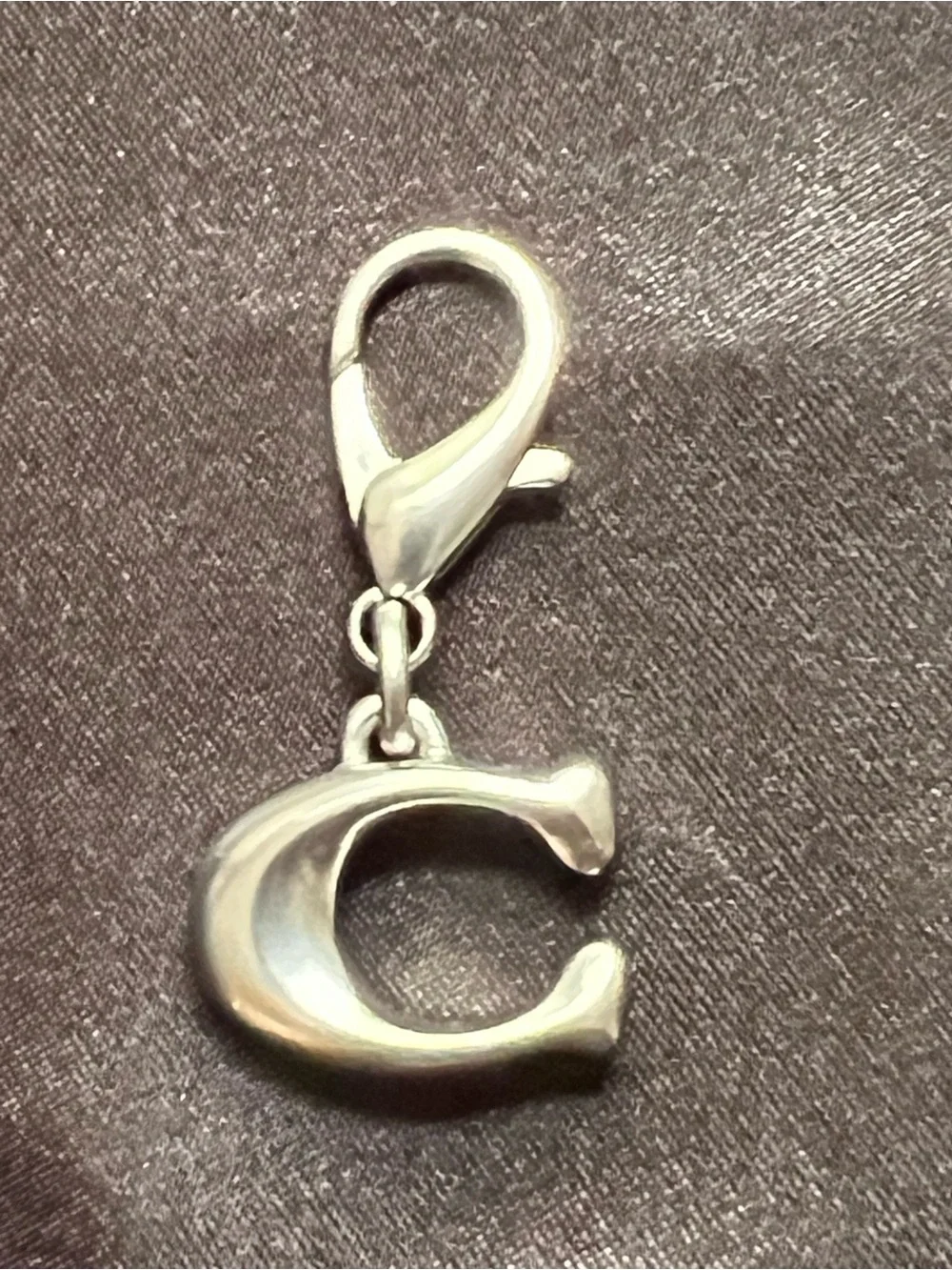 Coach Silver Letter C Charm Lobster Clasp
